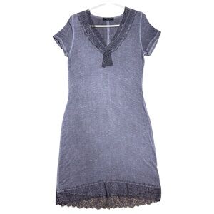 Donne Da Sogno Viscose Angora Blend Lace Trim Knit Dress In Sz S/M